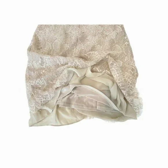 NWT Lauren Ralph Lauren 10P Gold Metallic Lace Sheath Cocktail Dress $170 - Picture 14 of 14